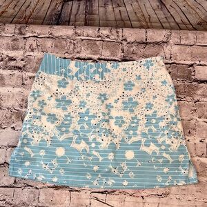 adidas Climacool Women's Blue Floral Side Zip Athletic Sports Skort Skirt Size 8